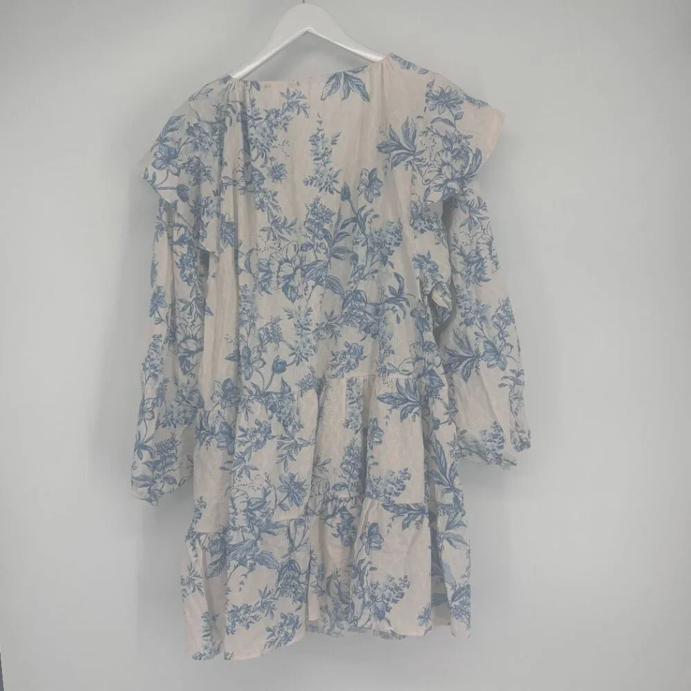 Free People Blue and White Floral Mini Dress - Picture 3 of 5
